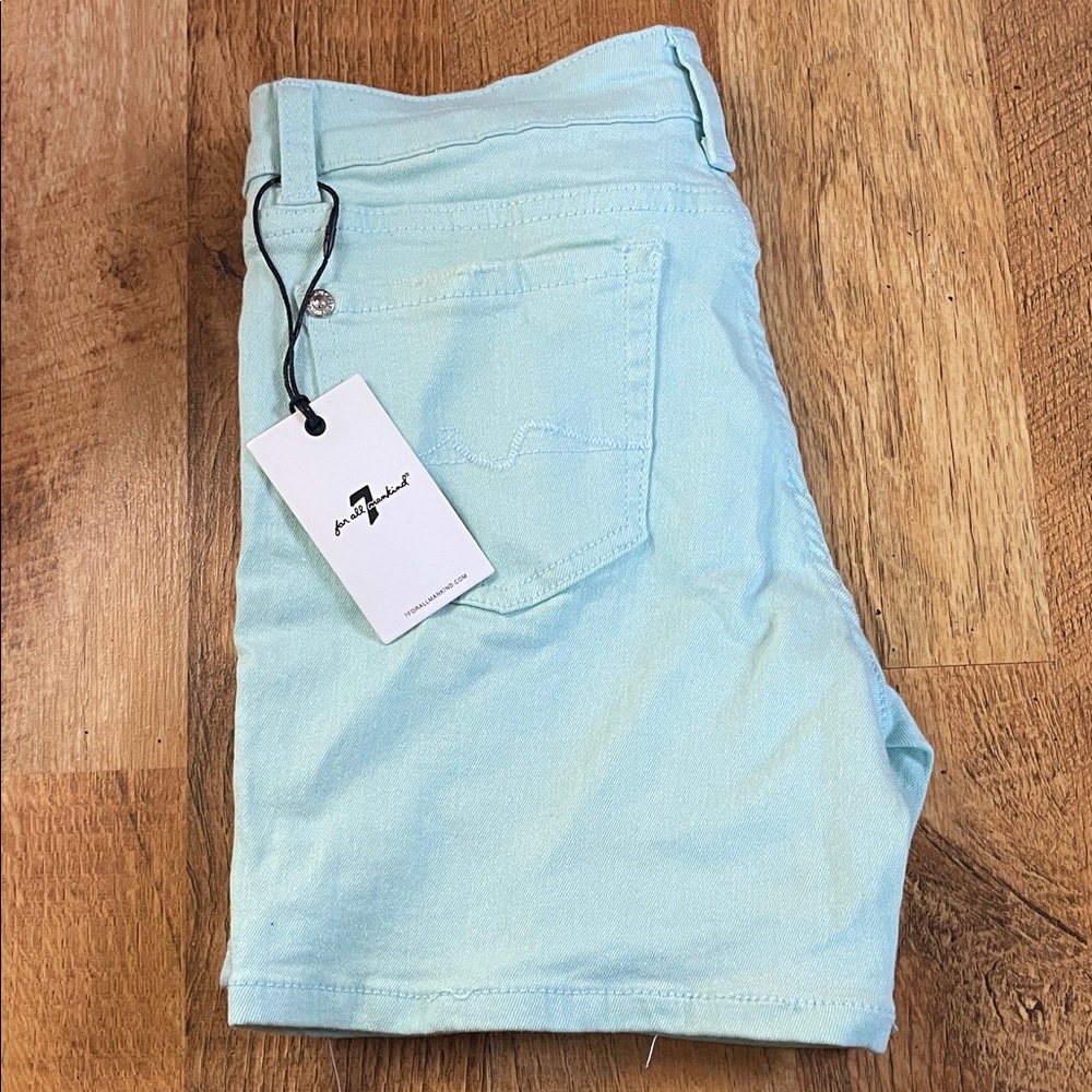 7 For All Mankind 🩵 Light Blue Girl Shorts Size 12